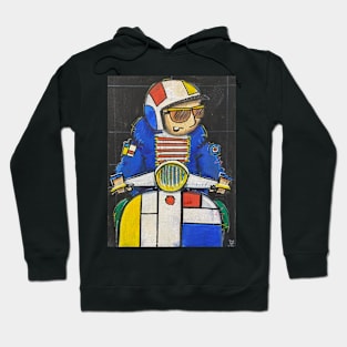 Retro Scooter, Classic Scooter, Scooterist, Scootering, Scooter Rider, Mod Art Hoodie